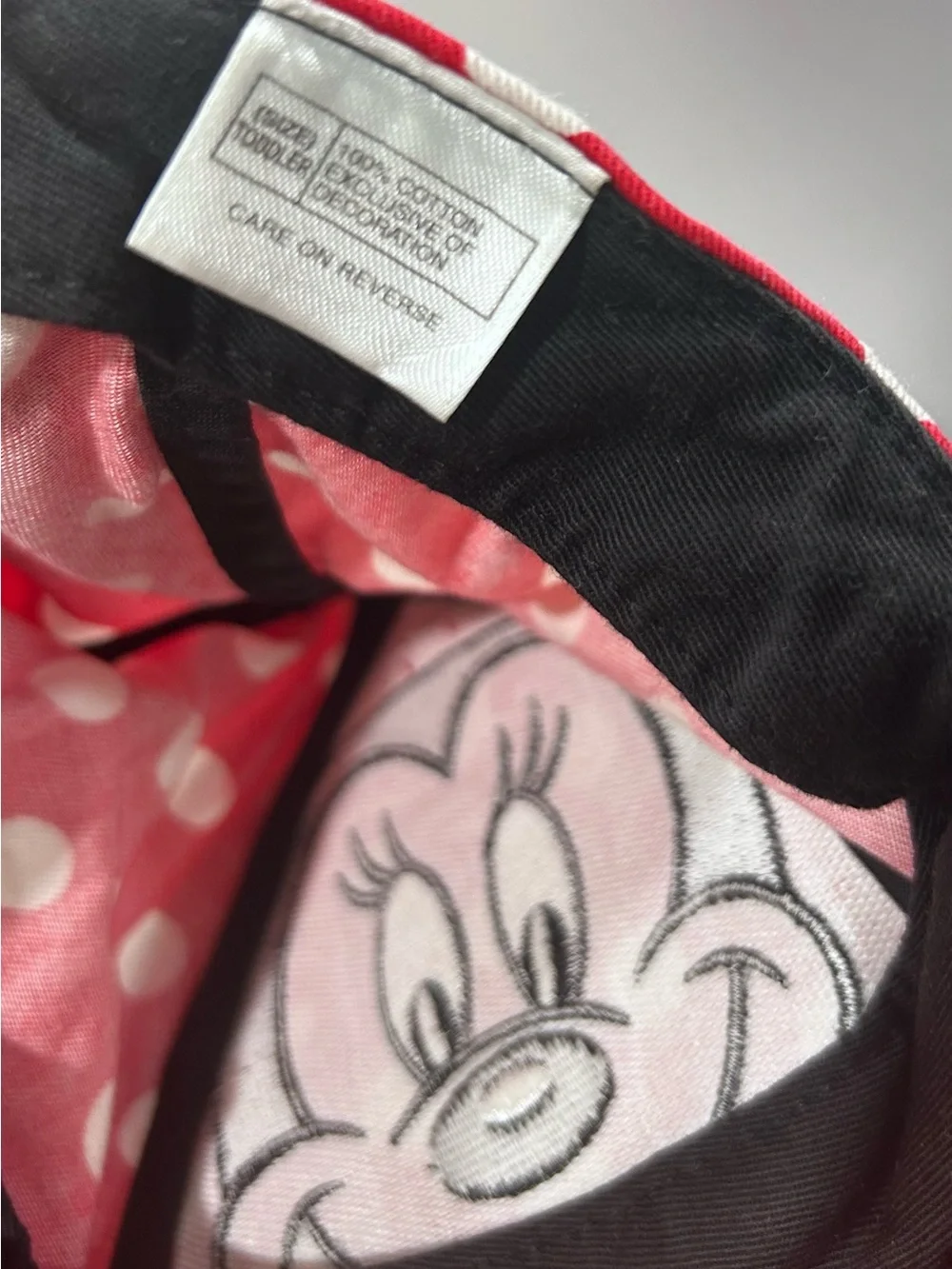 Official Hong Kong Disneyland Minnie Mouse Red Polka Dot Toddler Cap Ears Bow